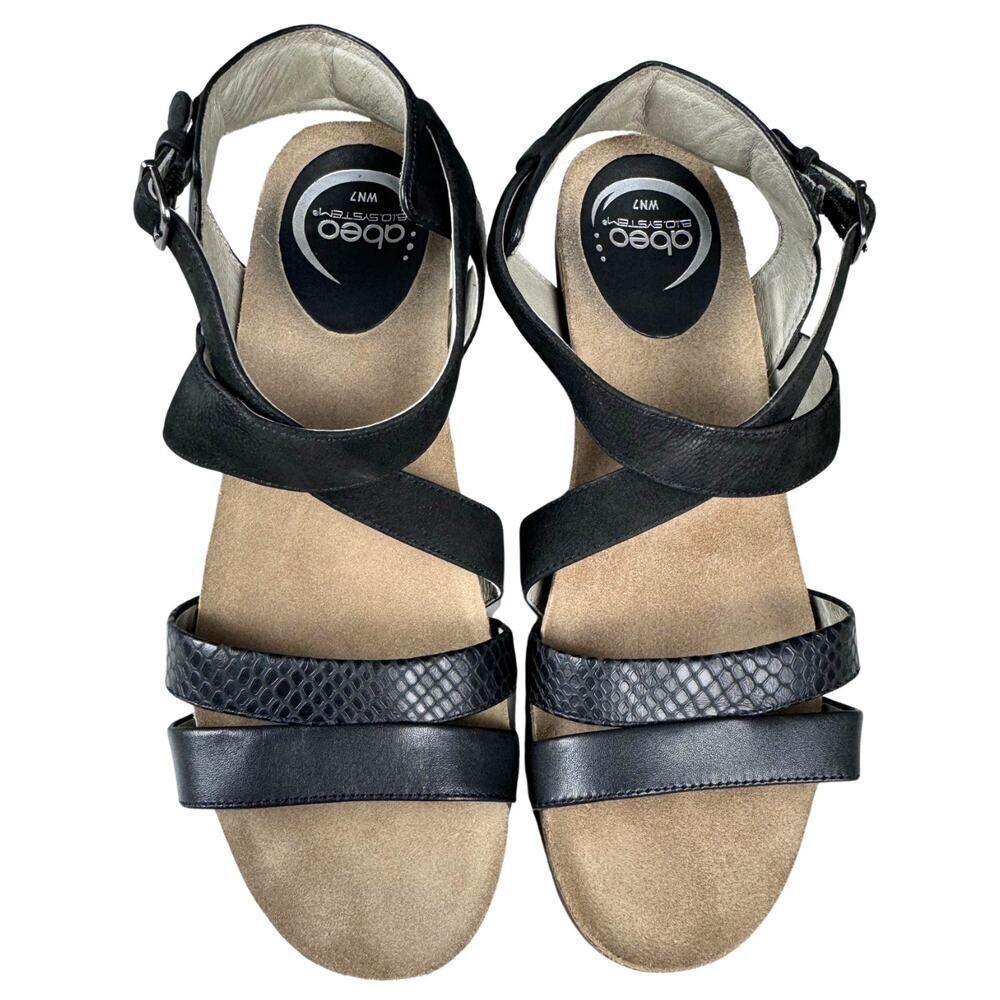 ABEO B.I.O.system Sandals Womens Size 7N Black Neutral "BIANA" Strappy Heels - Picture 3 of 11